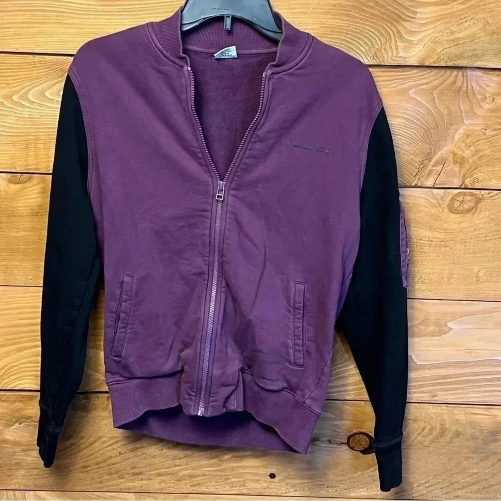Outdoor voices Womens bomber jacket 100%cotton S zip pockets lightweight athlete